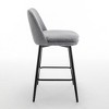 Gulches Counter Height Swivel Bar Stools Set of 2, 360° Swivel Upholstered Stools with Back, Grey Linen, 25.6" Seat Height - 4 of 4
