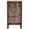 eHemco Tropical Monstera Door Accent End Table, Modern Retro Style, 16.5 x 14 x 31 Inches, Antique Walnut Finish - 3 of 4