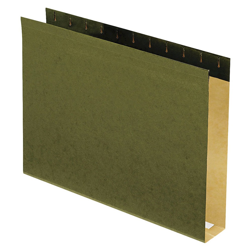 Pendaflex 2" Reinforced Extra Capacity Hanging Folders, Standard Green (Letter)