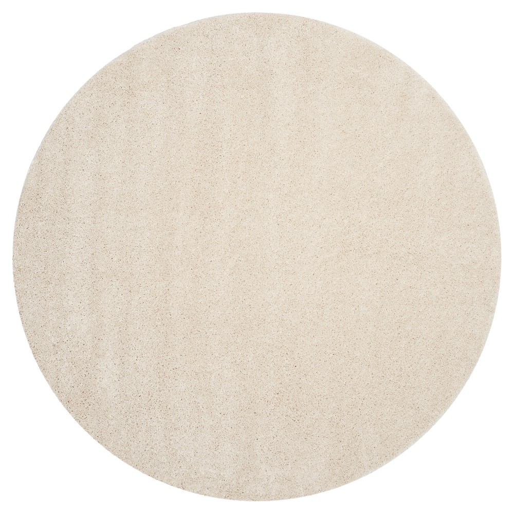 Cream Solid Loomed Round Area Rug - (6'7in Round) - Safavieh