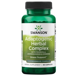 Swanson Rhodiola Ashwagandha Ginseng Complex Herb Blend Capsules, 60 Count. - 1 of 2