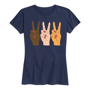 Women's - Instant Message - Hands Peace Short Sleeve Graphic T-Shirt - 1 of 4