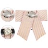 INSPIRE CHIC Women's Striped Rhinestone Bow Tie Fashion Faux Pearl Bow Tie Pin with Hanging Chain - 3 of 4