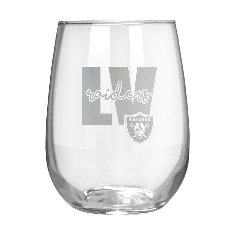 NFL Las Vegas Raiders The Vino Stemless 17oz Wine Glass - Clear, 1 of 2