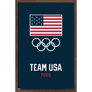 Trends International Team USA - Logo Blue Framed Wall Poster Prints - 1 of 4