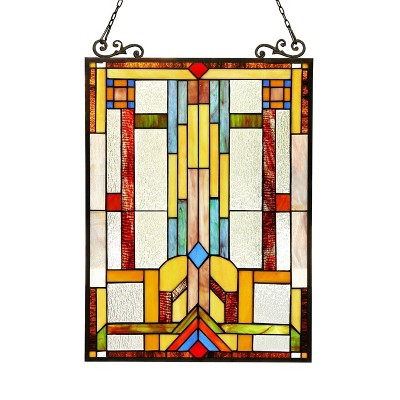 Chloe Lighting Huszar Tiffany-Glass Window Panel 17.5x25