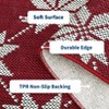 Christmas Area Rugs, Washable Non-Slip Christmas Pattern Snowflakes Carpet, Soft Low Pile Foldable Stain Resistant for Bedroom, Home - 4 of 4