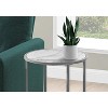 Monarch Specialties Accent Table Round Side End Nightstand Lamp Living Room Bedroom Metal Laminate Glossy White Chrome Contemporary Modern - 4 of 4