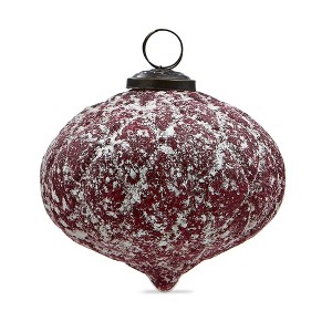 tagltd Antique Red Diamond Glass Ornament 5 In for Christmas Tree Decor - Elegant Holiday Decoration - 1 of 1