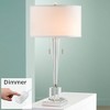 Vienna Full Spectrum Modern Table Lamp 30 1/2" Tall Clear Crystal Glass Drum Shade for Bedroom Living Room Bedside Nightstand Home - 2 of 4