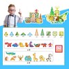 PICASSO-TILES 52 PC Safari and Dinosaur Animal Theme, Magnetic Tiles, Building Blocks, STEM Toys for Kids 3+ - 2 of 4