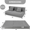 Folding Sofa Bed, Foldable Couch Bed with Pillow, Convertible Sleeper Chair Folding Sofa Mattress, Futon Floor Couch with Memory Foam Cover - 3 of 4