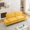 89'' Linen Couches,Modern Upholstered Loveseat Sofa with Adjustable Armrests  with Black Metal Legs for Living Room Small Spaces - 2 of 4