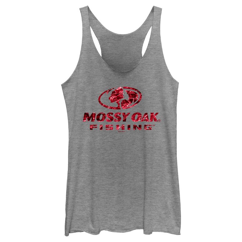 Women's Mossy Oak Red Water Fishing Logo Racerback Tank Top, 1 of 5
