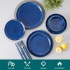 vancasso 12 Piece Blue Reactive Glaze Curved edge Stoneware Round Dinnerware Set With 4 Piece Dinner/Dessert Plate and Bowl - 4 of 4