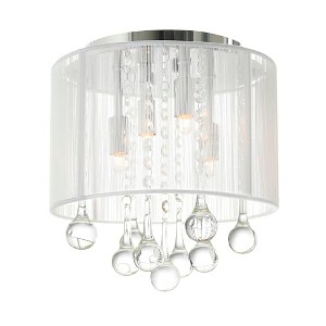 CWI Lighting Water Drop 4 Light Drum Shade Flush Mount With Chrome Finish - 1 of 4
