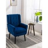 29.5"Modern Soft Velvet Material Ergonomics Accent Chair,Blue - 2 of 4