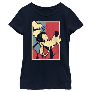Girl's Mickey & Friends Red White and Goofy T-Shirt - 1 of 4
