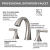 PAGED Widespread Bathroom Faucets 2 Handle Bathroom Sink Faucet Vanity Basin Faucet with Drain Assembly - 2 of 4