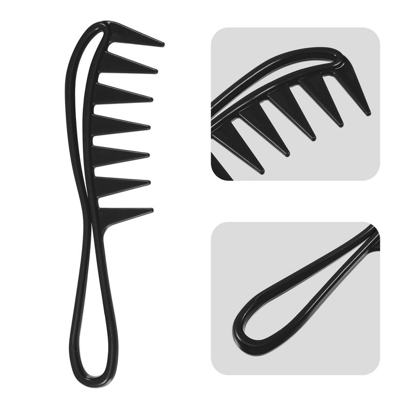 Unique Bargains Anti Static Hair Comb Wide Tooth for Thick Curly Hair Hair Care Detangling Comb For Wet and Dry 3 Pcs, 3 of 7