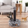 Pet Adobe Interactive Sisal Cat Scratching Post With Built-In Rolling Ball and Hanging Mouse Toy for Adult Cats and Kittens - Gray and Black - 2 of 4