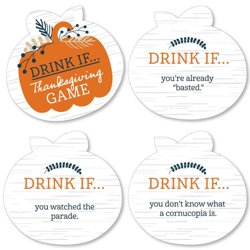 Big Dot of Happiness Drink If Game - Happy Thanksgiving - Fall Harvest Party Game - 24 Count, 1 of 5