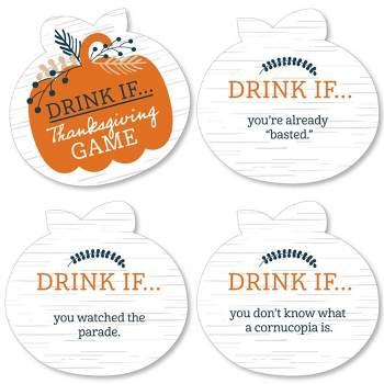 Big Dot of Happiness Drink If Game - Happy Thanksgiving - Fall Harvest Party Game - 24 Count