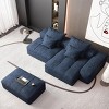 4PCS Modern Oversized Modular Sofa, DIY Layout Sofa with Ottoman and Armrest, Tufted Sofa with Chenille Fabric Pillows-Baofuwish - 3 of 4