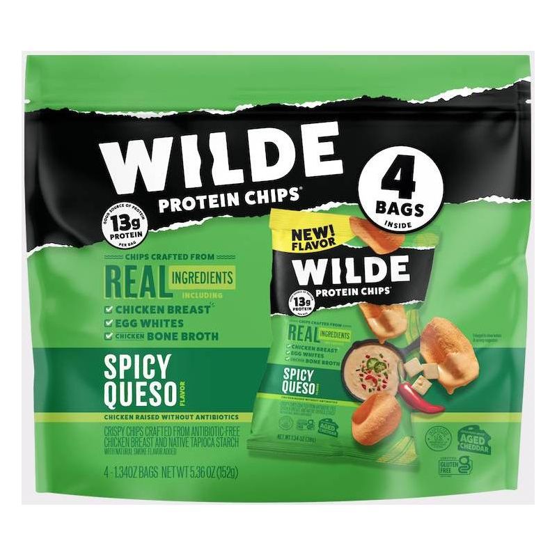 Wilde Brand Protein Chips - Spicy Queso - 4ct, 1 of 9