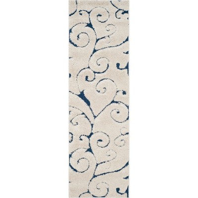 11'x15' Swirl Loomed Area Rug Cream/Blue - Safavieh