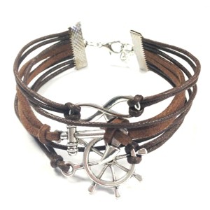 Wrapables Vintage Leather and Rope Infinity Bracelet - 1 of 4