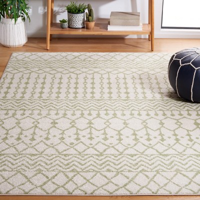 Ivory and Sage 6' x 9' Hand-knotted Synthetic Oriental Rug