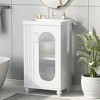 ALEXOUN 20" Bathroom Vanity with Ceramic Sink,Bathroom Cabinet with Toilet Paper Holder & Open Shelf Two Drawers and Glass Door,for Small Space - 4 of 4