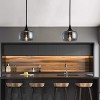 Dewdrop Modern Smoke Grey Pendant Light with Clear Glass Shade Industrial-Style Kitchen Island Ceiling-Mounted Pendant Light - 4 of 4