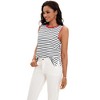 ATHLECHIC Women's Striped Color Block Side Slits Crew Neck Casual Sleeveless Shirts - 3 of 4
