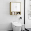 Gulches 23 in W x 7 in D x 27 in H White Natural Particle Board Wall Mounted Bathroom Storage Cabinet with Double Door - 3 of 4