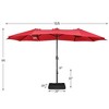 Yaheetech 15ft Twin Patio Parasol Outdoor Umbrella Market with Crank - 3 of 4