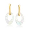 Ross-Simons 18kt Gold Over Sterling Hoop Earrings With Removable Mother-Of-Pearl Drops - 3 of 4