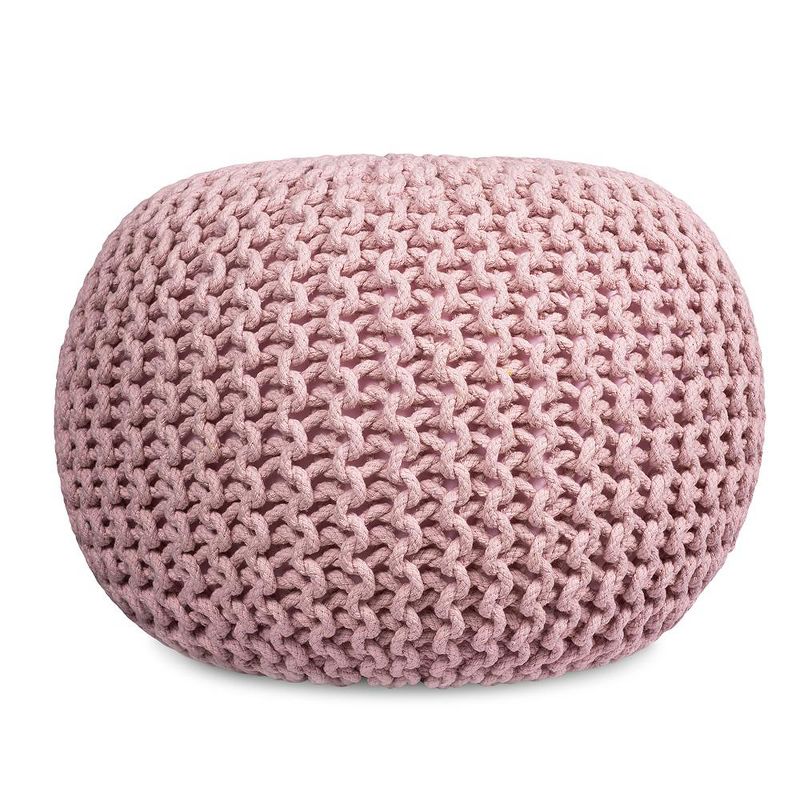 BirdRock Home Round Pouf Foot Stool Ottoman - Dusty Rose, 2 of 6