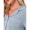 INSPIRE CHIC Women's Soft Button Up with Pockets Notch Collar Long Sleeve and Shorts Lounge Set - 4 of 4