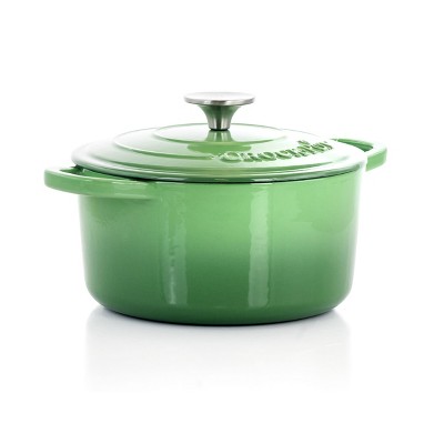 Crock-pot Artisan 3 Quart Enameled Cast Iron Casserole With Lid In Gradient  Teal : Target