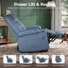 SEVOBAL 27.4" Oversize Lift Recliner Chair Sofa Massage Heat Large Wide Chair Ports Cup Holders Side Pockets Elderly Big Tall, Blue, 29"*39.8"*41" - 3 of 4