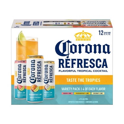 Corona Refresca Spiked Tropical Cocktail Variety Pack- 12pk/12 fl oz Slim Cans