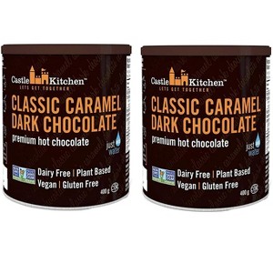 Castle Kitchen Classic Caramel Dark Chocolate - Dairy-Free, Vegan Premium Hot Chocolate Mix - Just Add Water - 14 oz (Pack of 2) - 1 of 4
