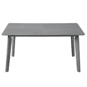Vynxaria Retro Rectangular Dining Table – Rustic Minimalist Design with Rubberwood Legs for Kitchen & Dining Room - 1 of 4