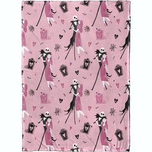 Disney Nightmare Before Christmas Silk Touch Throw Misfit Tango  50" x 70" Fleece Blanket Multicolored - 1 of 4