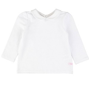 RuffleButts Toddler Girls Peter Pan Collar Long Sleeve Top - 1 of 4