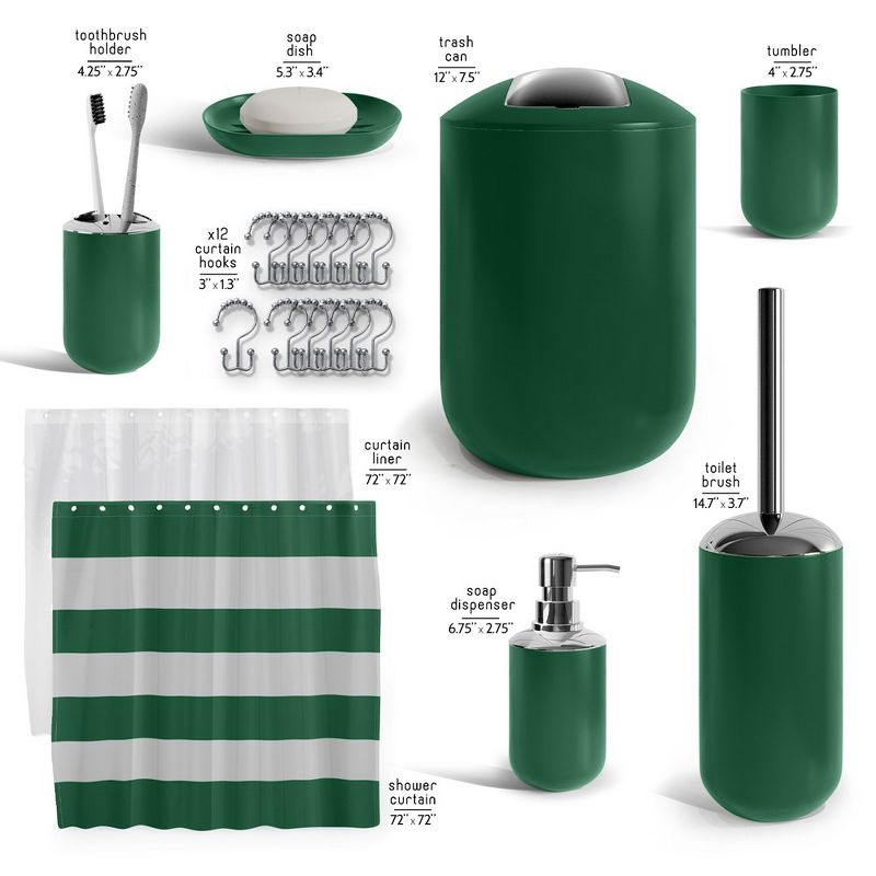 Nestl 20 Piece Complete Bathroom Accessories Set with Shower Curtain and More, 2 of 8