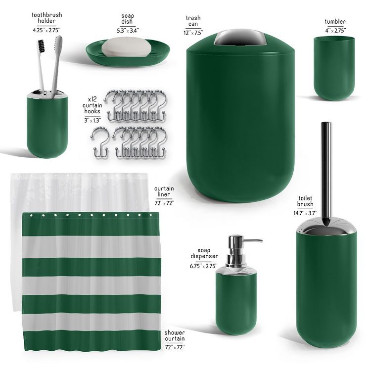 Hearth & Harbor 20 Piece Complete Bathroom Accessories Set with Shower Curtain and More, 2 of 7