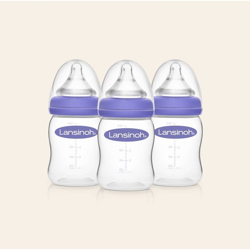 Lansinoh Baby Bottles for Breastfeeding Babies with 3 Slow Flow Nipples (Size 2S) - 5oz/3ct, 3 of 11